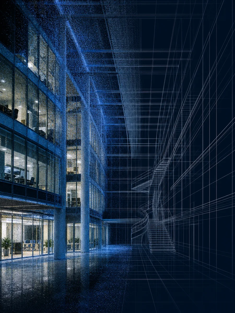 Point cloud linked into a BIM workspace